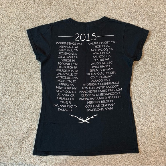 ARIANA GRANDE 2015 The Honeymoon WORLD Tour BLACK Graphic CONCERT Tee T-SHIRT  S - Picture 2 of 2